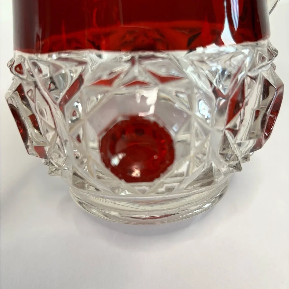 Antique EAPG Ruby Flash Glass Pitcher
